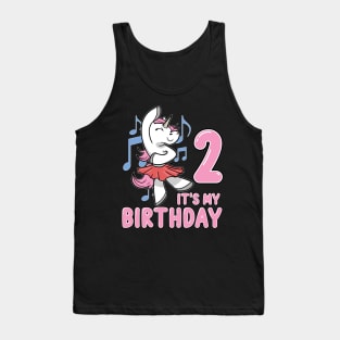 It's my Second Birthday Unicorn Ballerina Tank Top